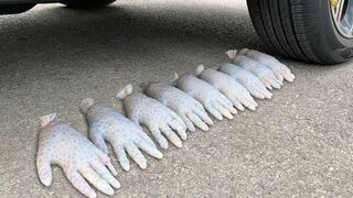 Crushing Crunchy & Soft Things by Car! Experiment Car vs Orbeez Gloves, Watermelon Balloons