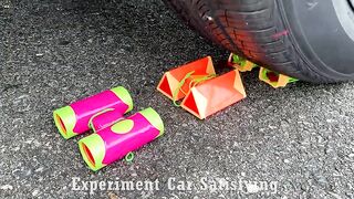 Crushing Crunchy & Soft Things by Car! Experiment Car vs Coca Cola, Fanta, Pepsi Balloons | 34