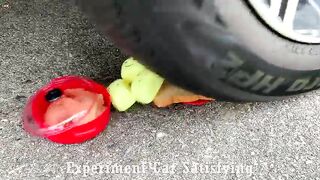 Crushing Crunchy & Soft Things by Car! Experiment Car vs Watermelon Balloons