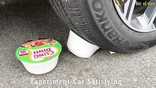 Crushing Crunchy & Soft Things by Car! EXPERIMENT Car vs Slime, Coca Cola, Fanta, Mirinda Balloons