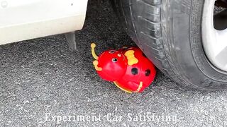 Crushing Crunchy & Soft Things by Car! EXPERIMENT Car vs Jelly, Coca Cola, Fanta, Mirinda Balloons