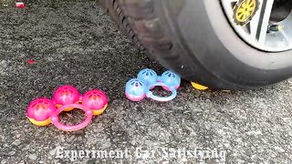 Crushing Crunchy & Soft Things by Car! EXPERIMENT Car vs Jelly, Coca Cola, Fanta, Mirinda Balloons