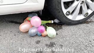 Crushing Crunchy & Soft Things by Car! EXPERIMENT: Car vs Coca Cola, Fanta, Mirinda Balloons | 21