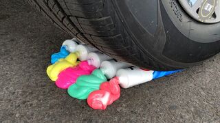 Crushing Crunchy & Soft Things by Car! EXPERIMENT: Car vs Coca Cola, Fanta, Mirinda Balloons | 14