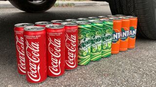 Experiment Car vs Coca Cola, Fanta, Mirinda Balloons | Crushing Crunchy & Soft Things by Car | 04