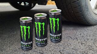 EXPERIMENT: Car vs Monster drink - Crushing Crunchy & Soft Things by Car!