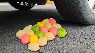 EXPERIMENT: Car vs Rice cake  - Crushing Crunchy & Soft Things by Car!
