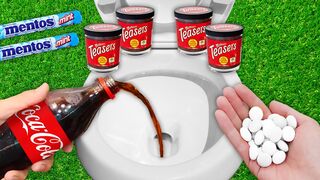 EXPERIMENT!! Maltesers Jam VS Coca cola, Mentos in Toilet