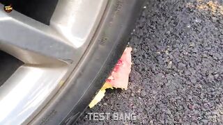 EXPERIMENT: Car vs Doodles Ball |  Crushing Crunchy & Soft Things by Car | TEST BANG