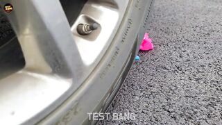 EXPERIMENT: Car vs Color Tissue - Crushing Crunchy & Soft Things by Car!