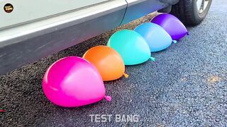 EXPERIMENT: Car vs Bubble Gun Toy - Crushing Crunchy & Soft Things by Car!