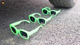 Crushing Crunchy & Soft Things by Car! EXPERIMENT: Car vs Sunglass, Toys, Slime