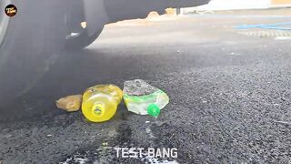 Crushing Crunchy & Soft Things by Car! EXPERIMENT: Car vs M&M, Toys, Balloons