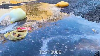Crushing Crunchy & Soft Things by Car! EXPERIMENT: Car vs Pororo, Toys, Balloons