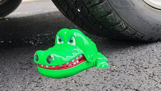 Crushing Crunchy & Soft Things by Car! EXPERIMENT: Car vs Alligator, Toys, Balloons