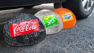 Crushing Crunchy & Soft Things by Car! EXPERIMENT: Car vs Coca Cola, Sprite, Fanta, Balloons