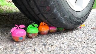 طين ، معجون أسنان ، بالونات وأوربيز | Experiment: Car vs Clay, Toothpaste, Balloons and Orbeez