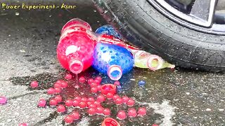 السيارة مقابل البطيخ والتفاح والكوكاكولا | Experiment: Car vs Watermelon, Apple and Coca Cola