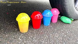 Experiment: Car vs Coca Cola vs Color Jelly Eggs | صينية بيض 6 ألوان