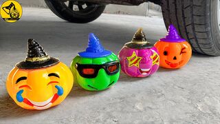 4 لطيف هالوين القرع - Experiment: Car vs Funny Pumpkin Toys