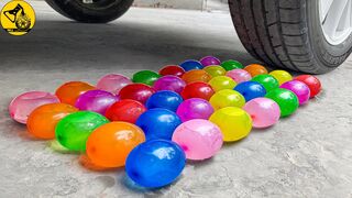 Experiment: Car vs Water Balloons,Fanta, Mirinda - 35 بالون ماء متوسط ​​الحجم في انتظار الانفجار