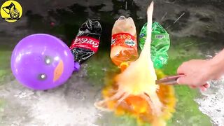 Experiment: Car vs Water Balloons,Fanta, Mirinda - 35 بالون ماء متوسط ​​الحجم في انتظار الانفجار