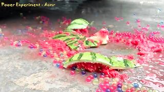Crushing Crunchy & Soft Things by Car! Experiment: Car vs Watermelon, Balloons Jelly