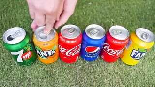 Cola, Different Fanta, Pepsi,Sprite and Stretch Armstrong vs Mentos in Big Volcano Underground