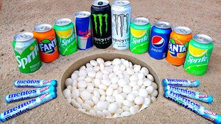 Cola, Different Fanta, Pepsi,Sprite and Stretch Armstrong vs Mentos in 2 Big Volcano Underground