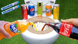 Cola, Different Fanta, Mtn Dew, Pepsi,Sprite and Stretch Armstrong vs Mentos in 1 Big Underground