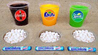 Cola, Different Fanta, Mtn Dew, Pepsi,Sprite and Stretch Armstrong vs Mentos in 3 Big Underground