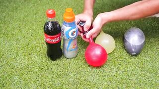 Experiment !! Stretch Armstrong VS Cola, Mtn Dew, Gatorade, Pepsi, Balloons and Mentos in Toilet