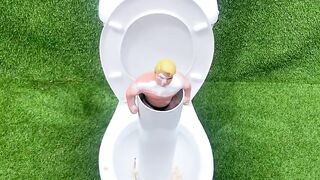 Experiment !! Stretch Armstrong VS Cola, Monster, Fanta, Sprite, Redbull and Mentos in Toilet