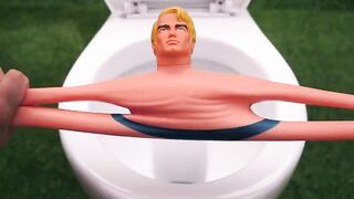 Experiment !! Stretch Armstrong VS Cola, Mtn Dew, 7Up, Pepsi, Fanta, Monster and Mentos in Toilet