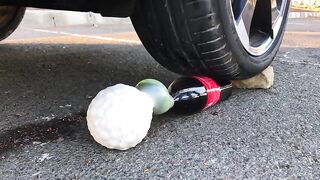 Crushing Crunchy & Soft Things by Car! - EXPERIMENT:  WATER GLOVE vs SLIME