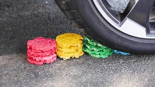 Crushing Crunchy & Soft Things by Car! - EXPERIMENT:  CAR VS RAINBOW JELLY