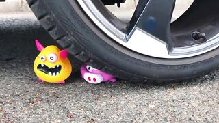 Experiment Car vs WORM BALLOONS | Crushing Crunchy & Soft Things by Car!