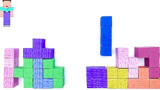 Playing Tetris with Minecraft Blocks | Noob Pro and God !!