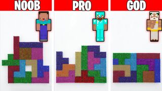 Playing Tetris with Noob Pro and God | Magnetic Balls !!