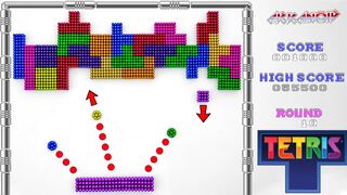 Do You Like Playing Arcanoid Arcade with Tetris ? | Magnetic Balls !!