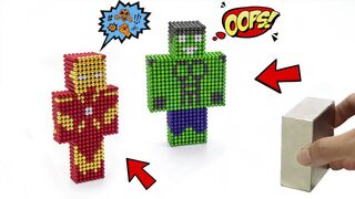 Minecraft Avengers vs Magnet | DIY Iron-Man and HULK