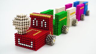 DIY | How to Make Cute Train From Magnetic Balls (Satisfying)