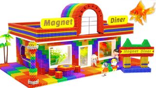 DIY - Build Fantastic Aquarium Diner Restaurant From Magnetic Balls (Satisfying) - Magnetic Cube
