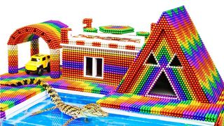 Most Creative - Build Haunted Mansion Swimming Pool For Crocodile With Magnetic Balls (Satisfying)