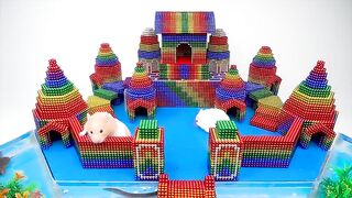 Build Tower Castle Has Fish Pond For Hamster, Catfish And Eel With Magnetic Balls (Satisfying)