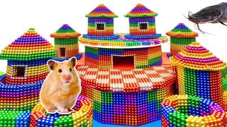 Build Fish Pond Around Castle For Hamster Catfish With Magnetic Balls (Satisfying) - Magnetic Cube