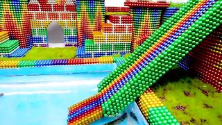 Build Underground Castle Swimming Pool Water Slide For Python Snake With Magnetic Balls (Satisfying)
