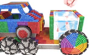 Most Creative - Build Police Monster Truck Aquarium With Magnetic Balls (Satisfying) - Magnetic Cube