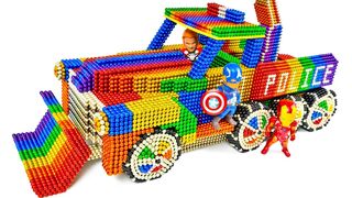 EXPERIMENTAL - Build Bulldozer Police Car With Magnetic Balls (Satisfying) - Magnetic Cube