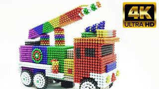 DIY - Build a Fire Truck from Magnetic Balls (Satisfying) - ASMR